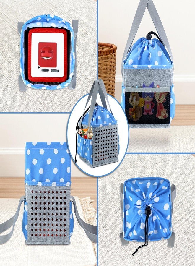 Annmore Carrying Case for Tonies Figures Felt Storage Bag for Toniebox Starterset Characters Holder for Toniebox Accessories, Blue - Image 2